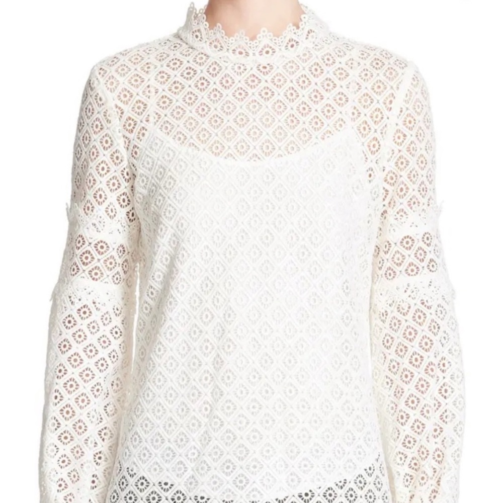 IRO Amia Mock Neck Lace Top Sz 36